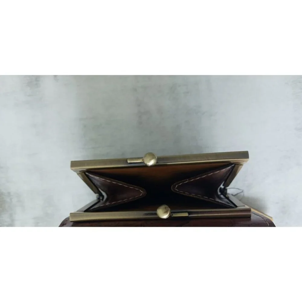 PATRICIA NASH Reiti Bi-Fold Tooled Cognac Brown Leather RFID Wallet NEW